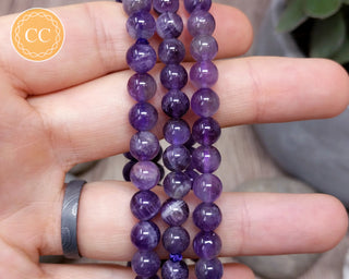 Amethyst 6mm Beaded Bracelet