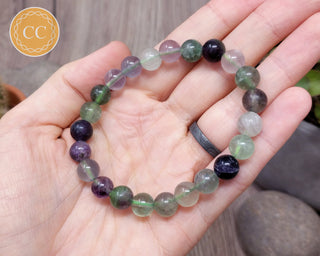 Fluorite 8mm Beaded Bracelet
