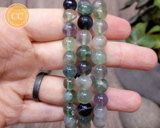 Fluorite 8mm Beaded Bracelet