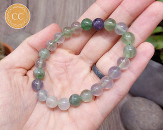 Fluorite 8mm Beaded Bracelet