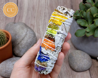 Good Vibes White Sage Stick in hand