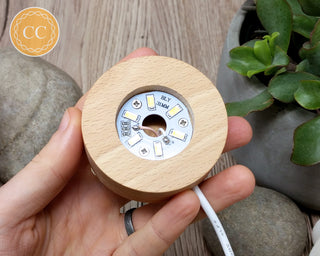 Light up Wooden Base Stand - 6cm