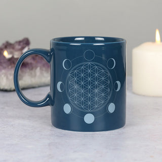 Flower of Life Moon Phases Mug