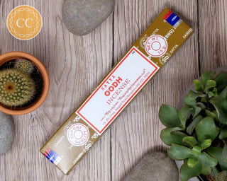 Satya Oodh Incense sticks on wooden background