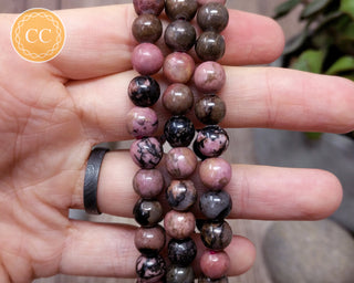 Rhodonite 8mm Beaded Bracelet