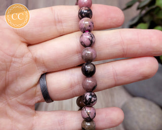 Rhodonite 8mm Beaded Bracelet