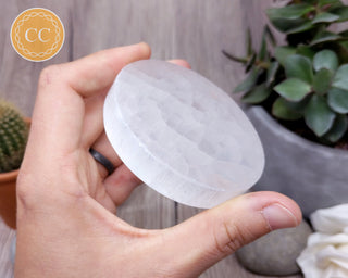 Satin Spar (Selenite) Round Charging Plate