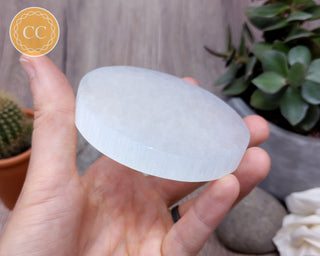 Satin Spar (Selenite) Round Charging Plate