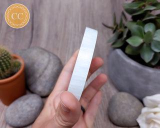 Satin Spar (Selenite) Round Charging Plate