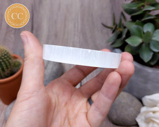 Satin Spar (Selenite) Round Charging Plate