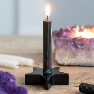 Star Candle Holder with burning candle