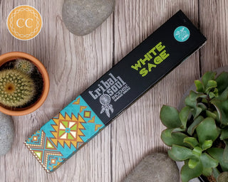 Tribal Soul White Sage Incense Sticks on wooden background