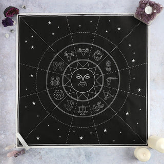 Large Black Zodiac Altar Cloth
