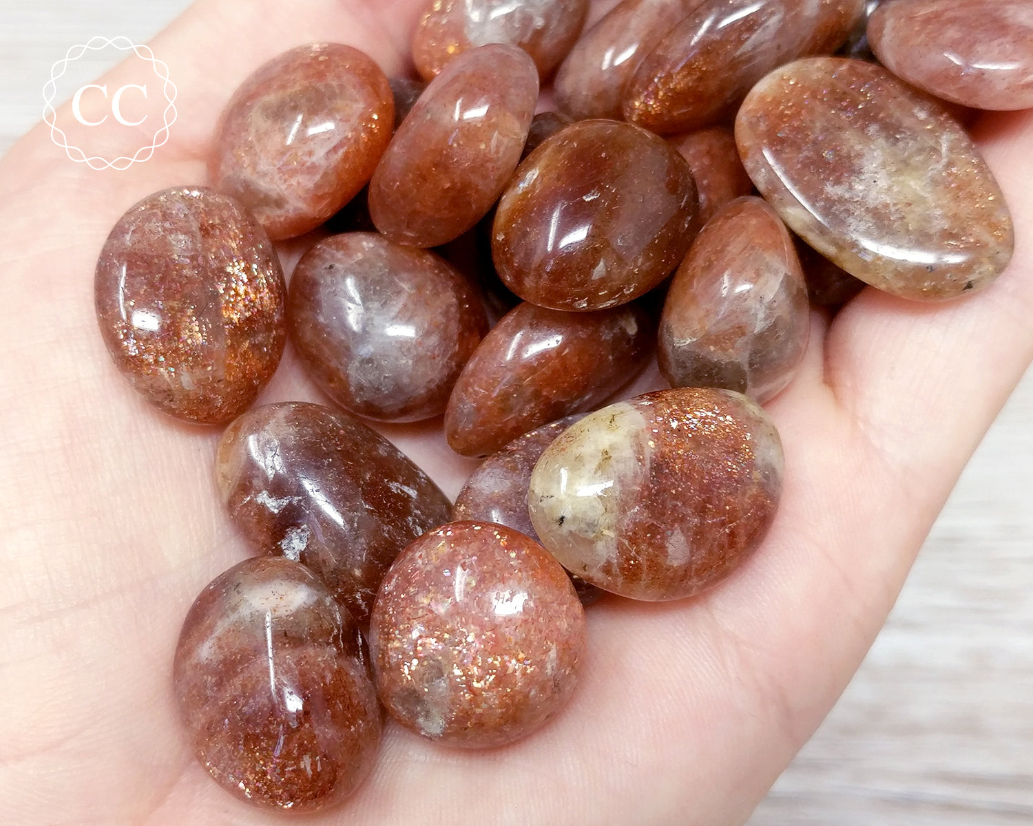 A Grade African Sunstone Tumbled Crystal – The Citrine Circle