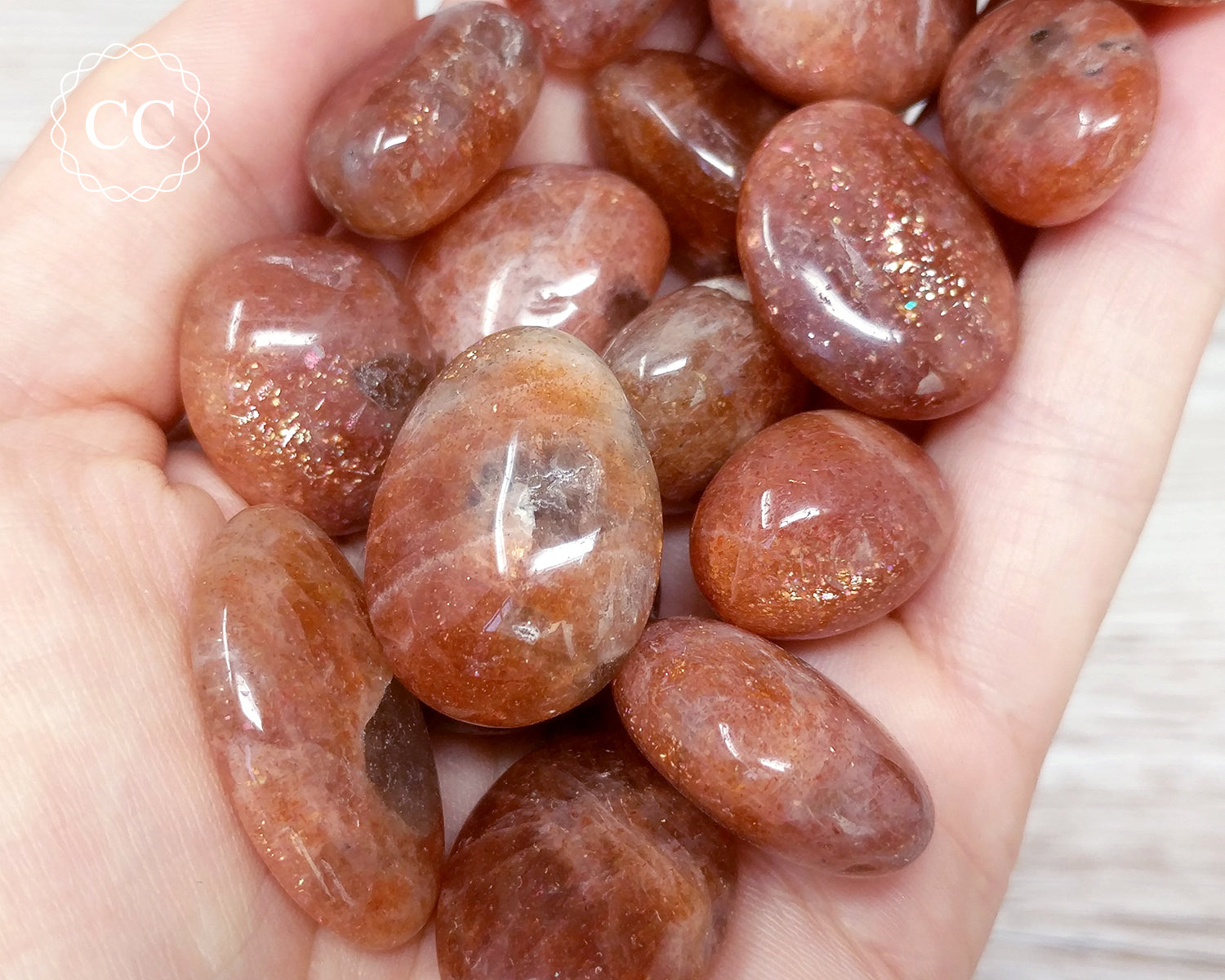 A Grade African Sunstone Tumbled Crystal – The Citrine Circle