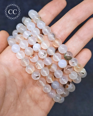 Agate 8mm Beaded Bracelet
