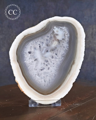 Agate Slice on Stand from Brazil 