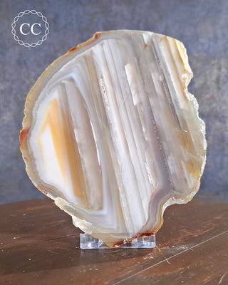 Agate Slice on stand from Brazil 
