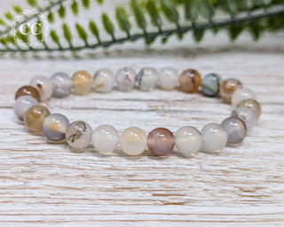 Agate 8mm Beaded Bracelet