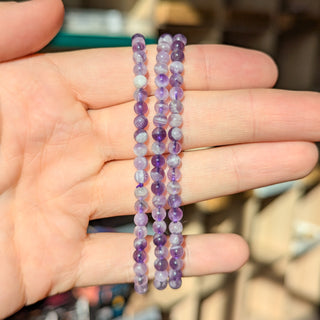 Amethyst 4mm Beaded Bracelet