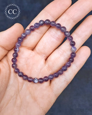 Amethyst 6mm Beaded Bracelet