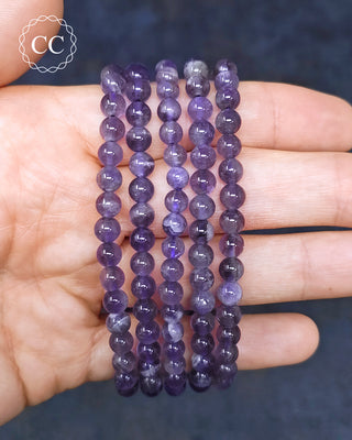 Amethyst 6mm Beaded Bracelet