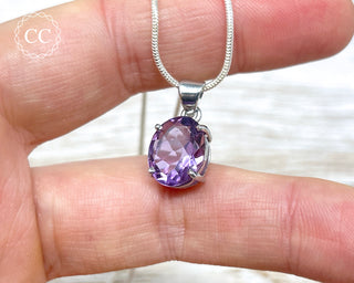 Amethyst Faceted Silver Necklace #2