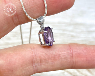 Amethyst Faceted Silver Necklace #2