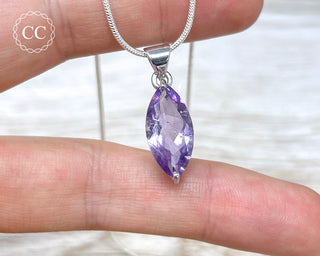 Amethyst Faceted Silver Necklace #2