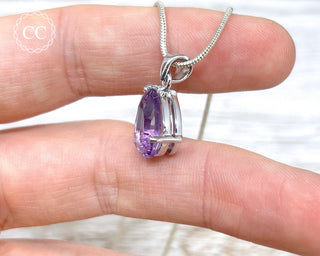 Amethyst Silver Necklace #7