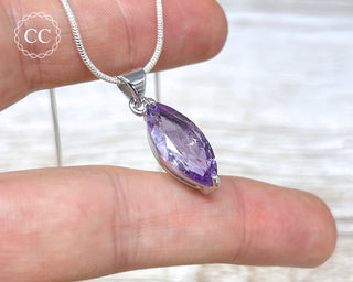 Amethyst Faceted Silver Necklace #2