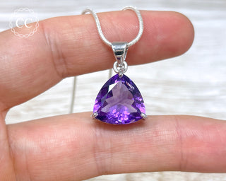 Amethyst Faceted Silver Necklace #3