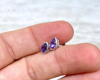 Amethyst Silver Stud Earrings #2