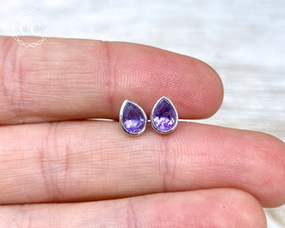 Amethyst Silver Stud Earrings #1