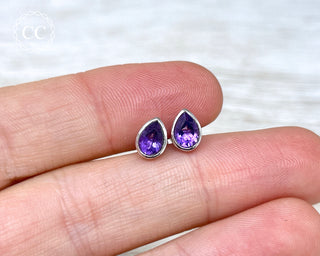 Amethyst Silver Stud Earrings #2