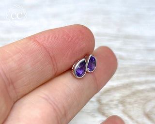 Amethyst Silver Stud Earrings #2