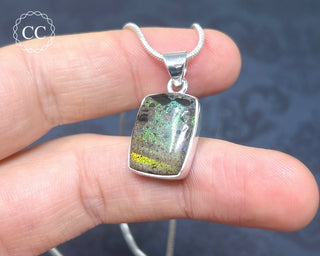 Andamooka Opal Silver Necklace #2