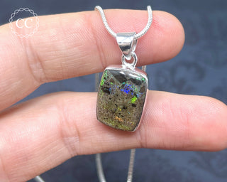 Andamooka Opal Silver Necklace #2