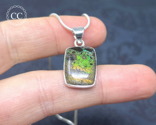 Andamooka Opal Silver Necklace #2