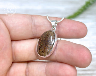 Andamooka Opal Silver Necklace #2