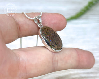 Andamooka Opal Silver Necklace #2