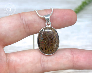 Andamooka Opal Silver Necklace #2