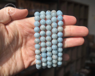 Angelite 8mm Beaded Bracelet