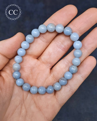 Angelite 8mm Beaded Bracelet