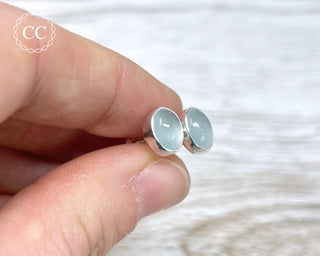 Aquamarine Silver Stud Earrings #2