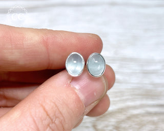 Aquamarine Silver Stud Earrings #2