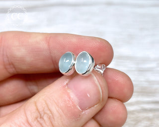 Aquamarine Silver Stud Earrings #2