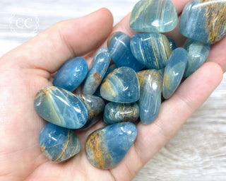 Aquatine Lemurian Calcite Tumbled Crystal