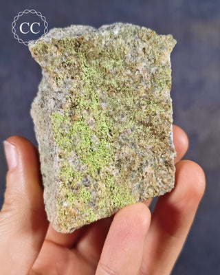A specimen of Arthurite from the type locality of Hingston Down Consols, Gunnislake, Cornwall.
