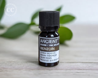 benzoin Essential Oil on table